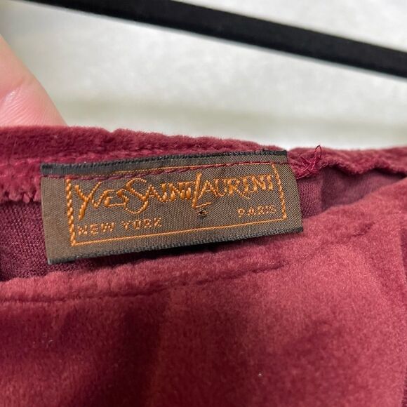 Yves Saint Laurent Vintage Velvet Off the Shoulder Ruffle Top - Picture 5 of 5